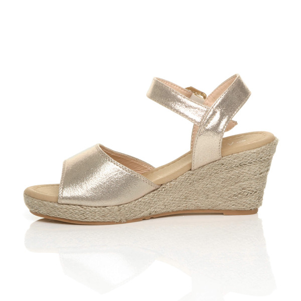 Ajvani Mid Wedge Heel Platform Espadrille Sandals