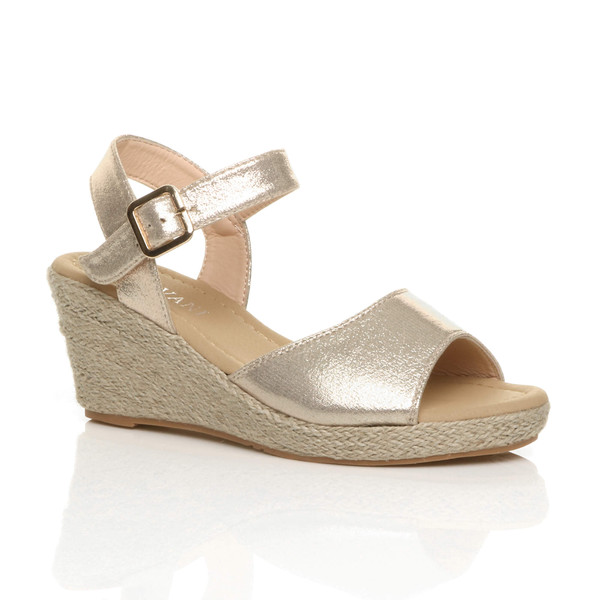 ajvani Mid Wedge Heel Platform Espadrille Sandals