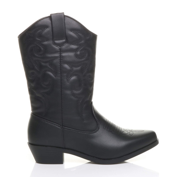 Ajvani Pull On Cowboy Calf Boots