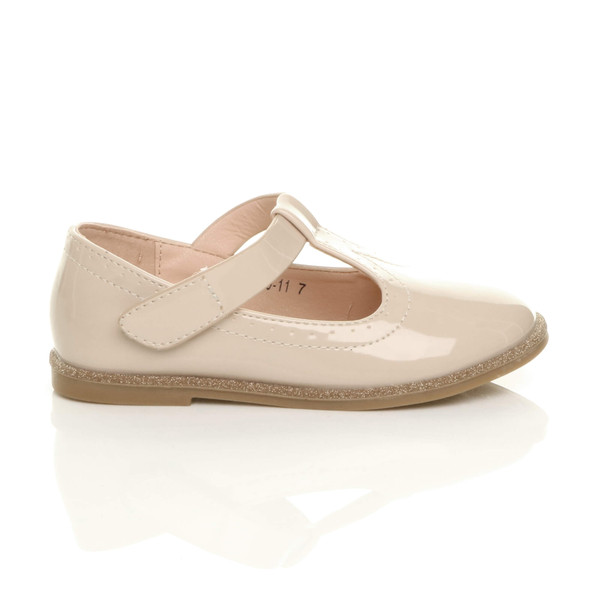 Ajvani Childrens Glitter Trim Mary Jane T-Bar Smart Shoes - S6484