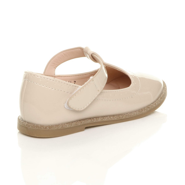 Ajvani Childrens Glitter Trim Mary Jane T-Bar Smart Shoes - S6484