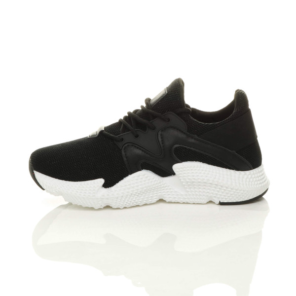 Ajvani Chunky Glitter Mesh Lace Up Trainers Sneakers - K4416