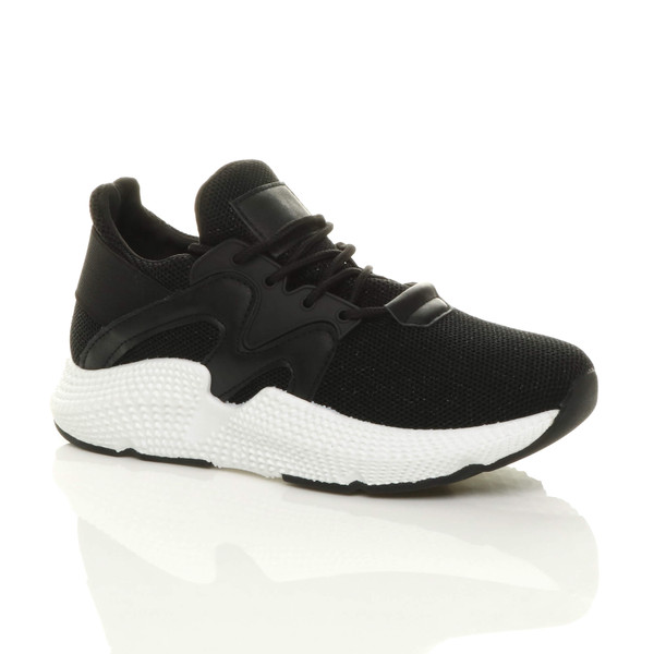 ajvani Chunky Glitter Mesh Lace Up Trainers Sneakers - K4416