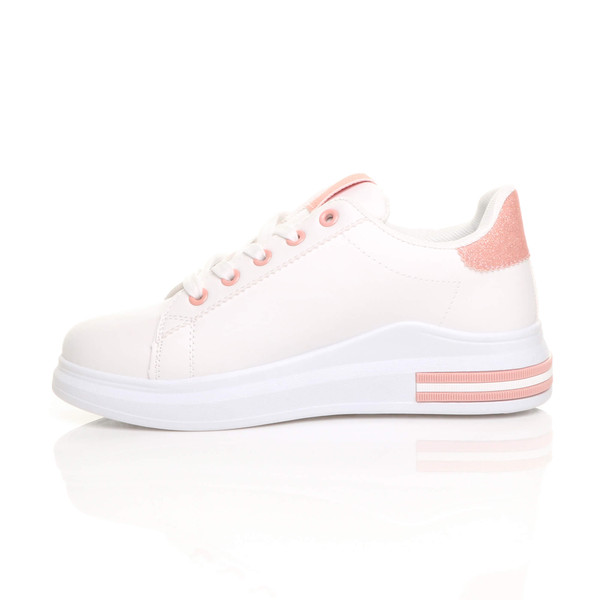 Ajvani Chunky Sole Glitter Lace Up Low Top Trainers - T3499