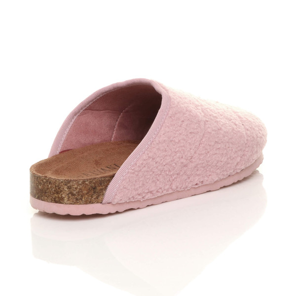 Ajvani Flat Comfort Fleece Footbed Slippers Grip Sole Indoor Mules
