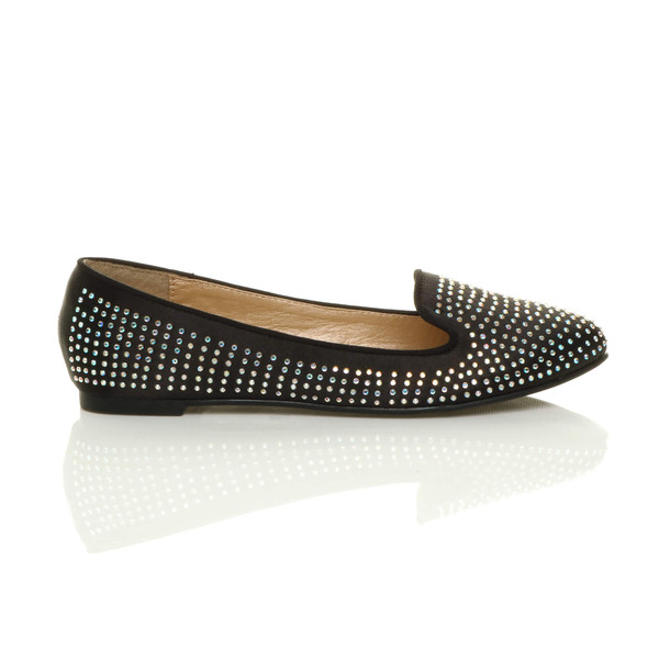 Ajvani Flat Diamante Ballerinas Loafers Shoes - J4510