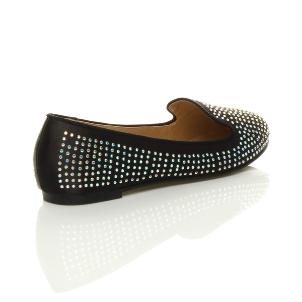 Ajvani Flat Diamante Ballerinas Loafers Shoes - J4510
