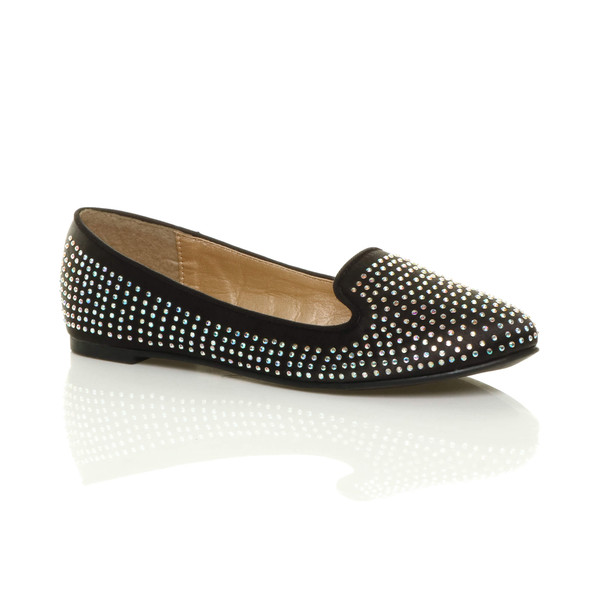 ajvani Flat Diamante Ballerinas Loafers Shoes - J4510