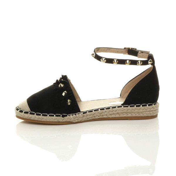 Ajvani Flat Flower Studded Beach Sandals Espadrilles - K6288