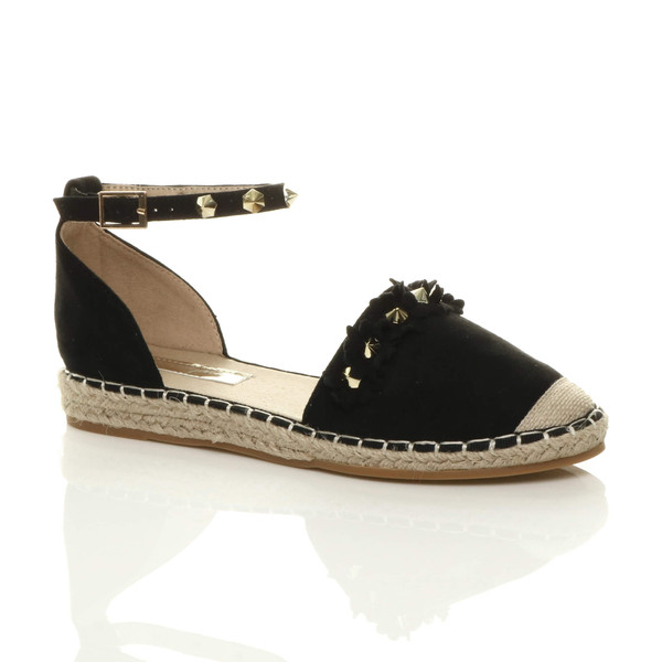 ajvani Flat Flower Studded Beach Sandals Espadrilles - K6288