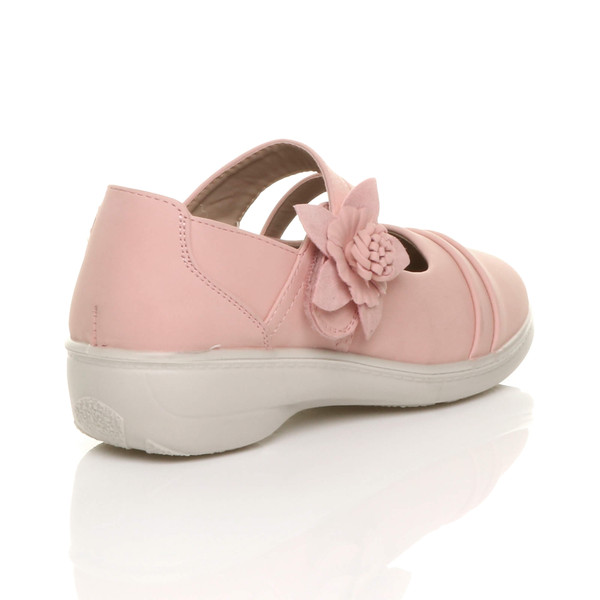 Ajvani Flat Grip Sole Padded Mary Jane Hook & Loop Comfort Shoes