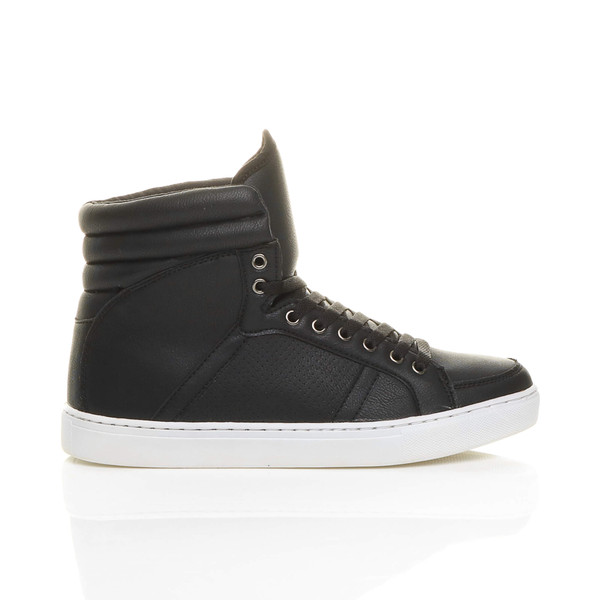 Ajvani Flat Lace Up Hi-Top Trainers Ankle Boots - V1154