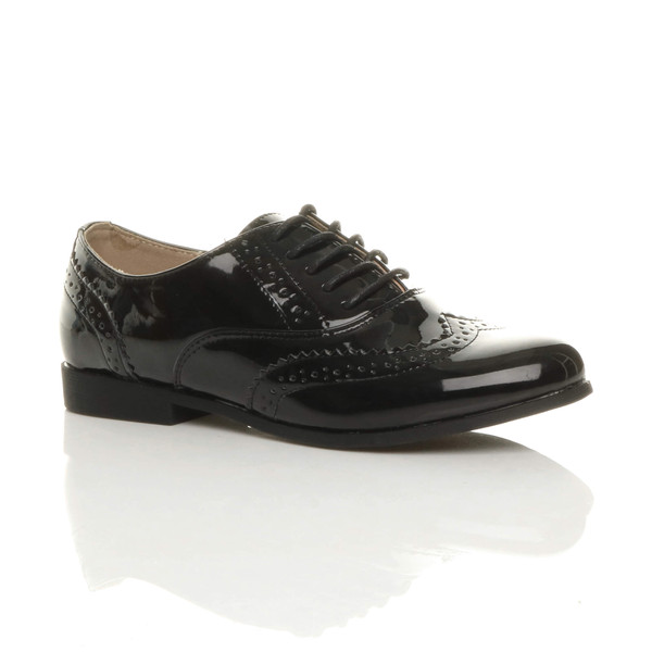 ajvani Flat Lace Up Vintage Style Oxford Shoes Brogues - D6444