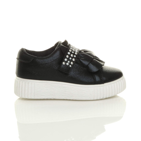 Ajvani Flatform Ruffle Studded Platform Trainers - G3078
