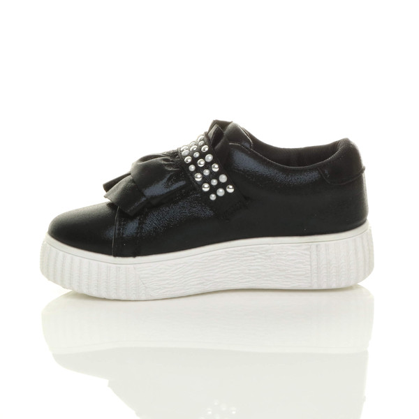 Ajvani Flatform Ruffle Studded Platform Trainers - G3078