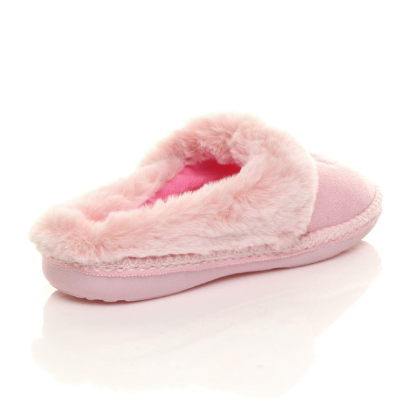 Ajvani Fleece Lined Fur Trim Stitch Detail Mule Slippers Scuffs