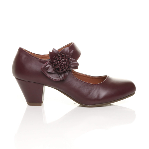 Ajvani Flower Mary Jane Padded Comfort Court Shoes - F3250
