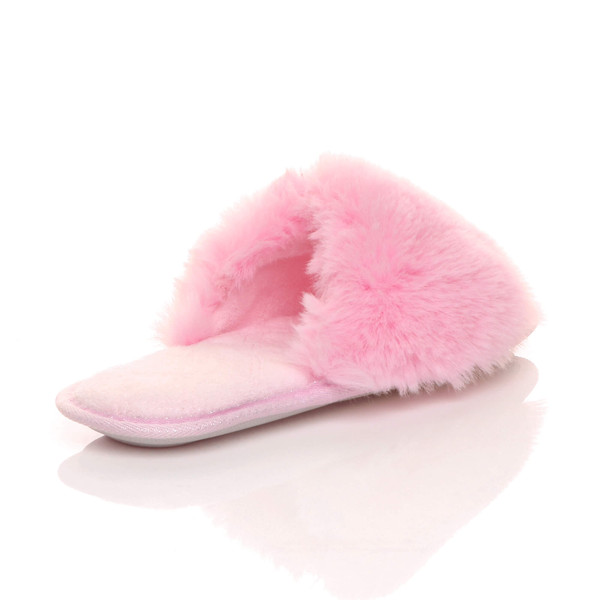 Ajvani Fluffy Washable Peep Toe Slippers Slides - V4115