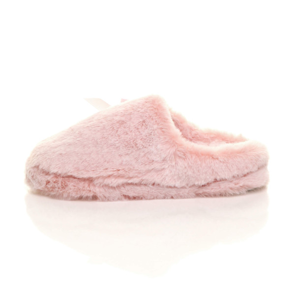 Ajvani Fur Fluffy Slip On Mules Grip Sole Scuffs Comfort Slippers