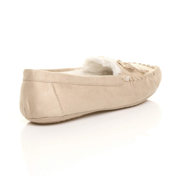 Ajvani Fur Lined Luxury Flexible Moccasins Slippers - L0551