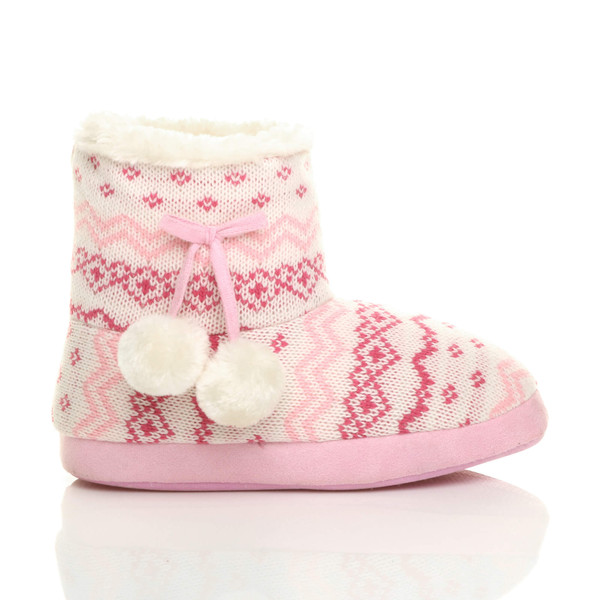 Ajvani Fur Lined Winter Ankle Boots Slippers Booties - N6516