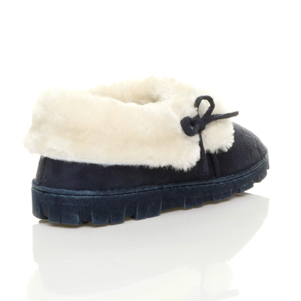 Ajvani Fur Lined Winter Luxury Ankle Boots Slipper Booties - X1194