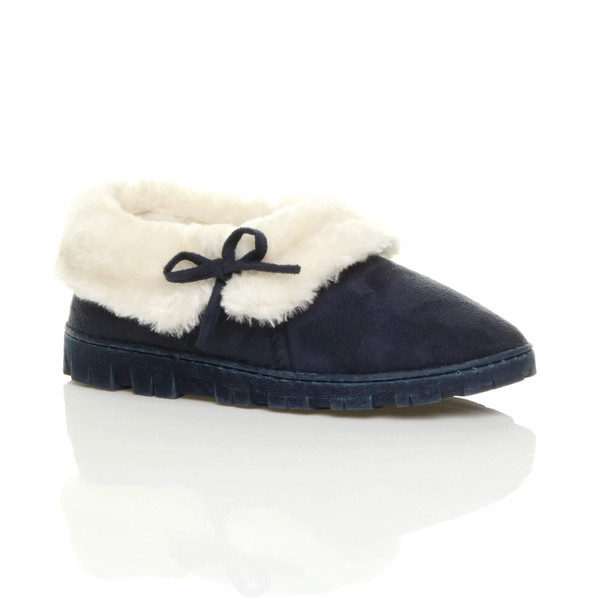 ajvani Fur Lined Winter Luxury Ankle Boots Slipper Booties - X1194