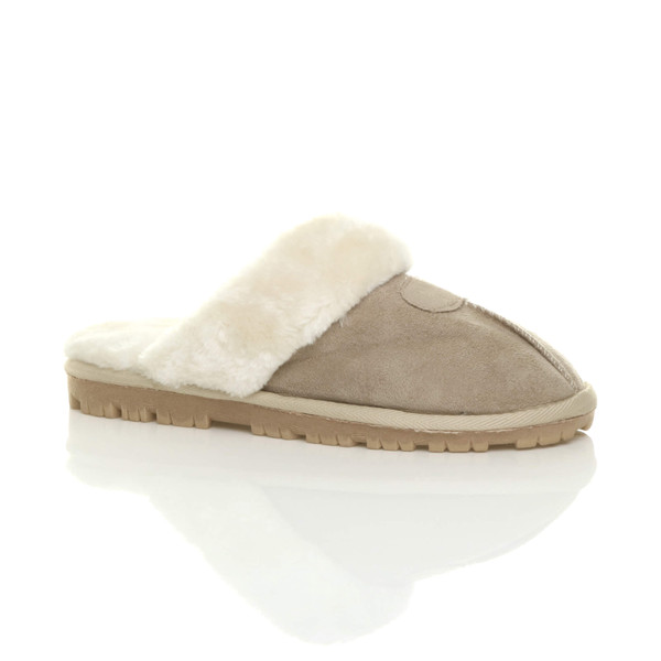 ajvani Fur Lined Winter Luxury Mules Slippers - K0533