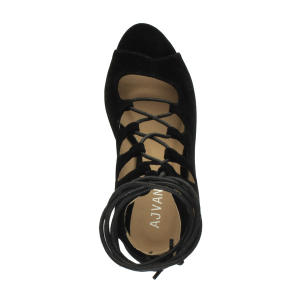 Ajvani High Block Heel Ghillie Peep Toe Shoes - I6442