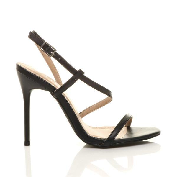 Ajvani High Heel Barely There Strappy Buckle Evening Sandals - K6038
