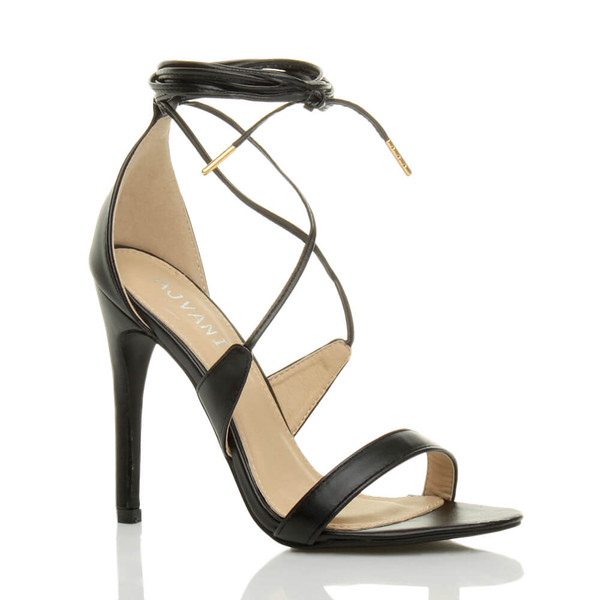 ajvani High Heel Lace Up Barely There Sandals - V1799