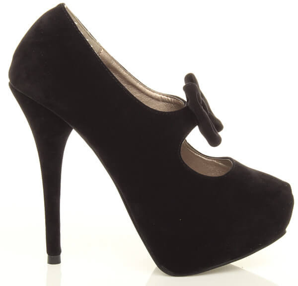 Ajvani High Heel Mary Jane Bow Platform Court Shoe - T0021