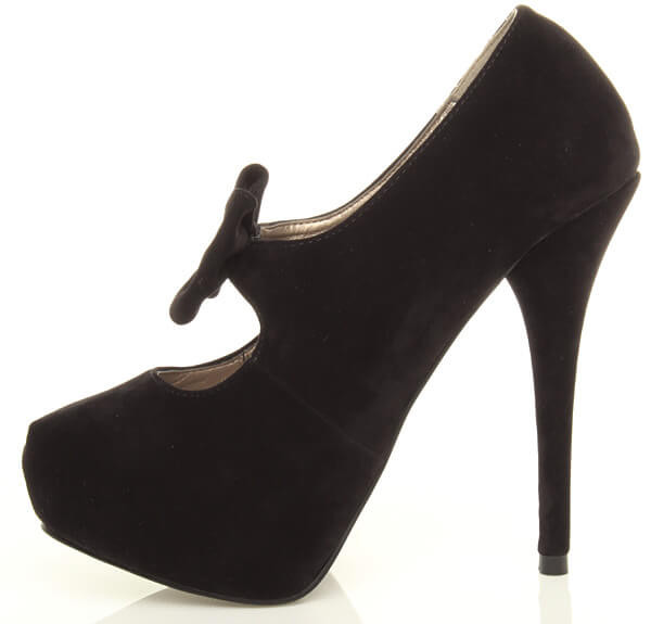 Ajvani High Heel Mary Jane Bow Platform Court Shoe - T0021