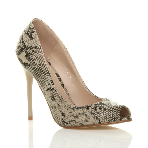 ajvani High Heel Stiletto Peep Toe Court Shoes Sandals - W0424