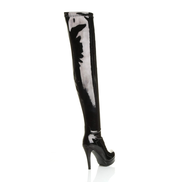 Ajvani High Heel Stretch Platform Over The Knee Boots - Y9689