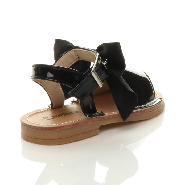 Ajvani Infants Flat Buckle Ribbon Bow Menorcan Sandals - G1949