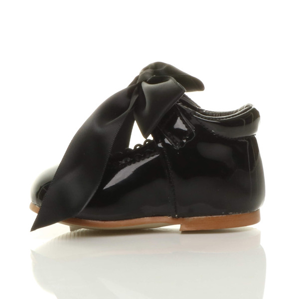 Ajvani Infants Flat Mary Jane Ribbon Bow Scalloped Shoes - A6439