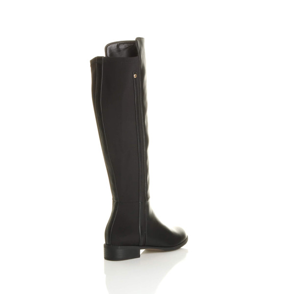 Ajvani Low Heel Stretch Riding Calf Knee Boots - M9501