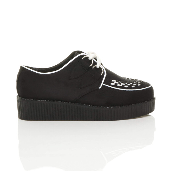 Ajvani Low Heel Wedge Platform Brothel Creepers - J6766