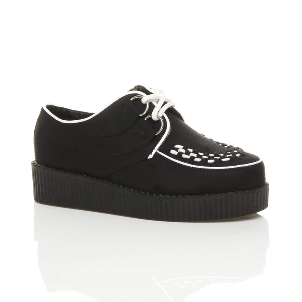 ajvani Low Heel Wedge Platform Brothel Creepers - J6766