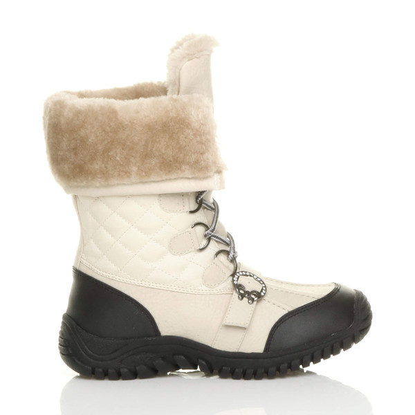 Ajvani Low Heel Winter Quilted Ankle Calf Boots - W5160