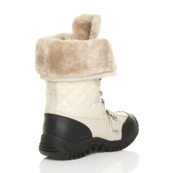 Ajvani Low Heel Winter Quilted Ankle Calf Boots - W5160