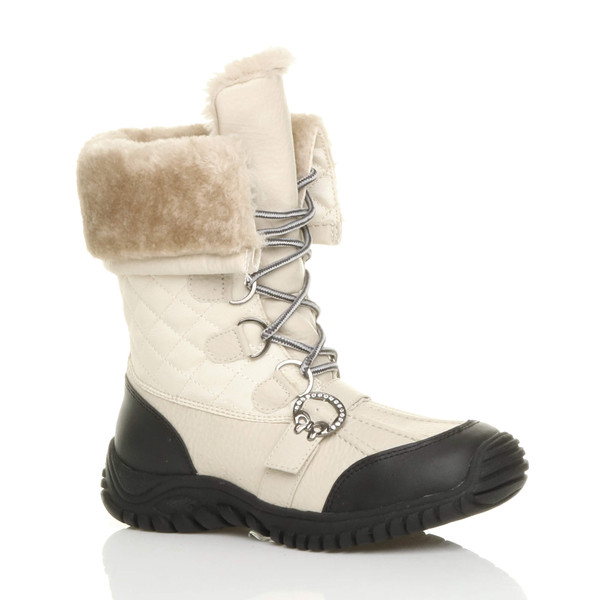 ajvani Low Heel Winter Quilted Ankle Calf Boots - W5160