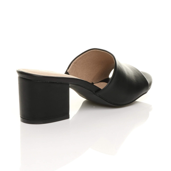 Ajvani Low Mid Block Heel Casual Party Evening Mules Sandals