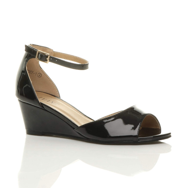 ajvani Low Mid Wedge Heel Ankle Strap Sandals - Y1984