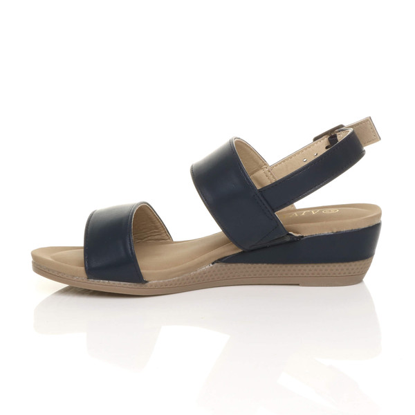 Ajvani Low Mid Wedge Heel Slingback Strappy Platform Sandals