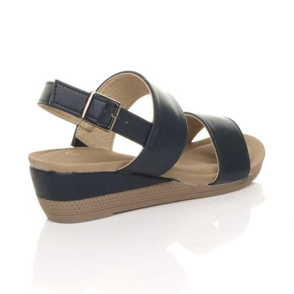 Ajvani Low Mid Wedge Heel Slingback Strappy Platform Sandals