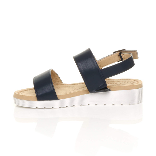 Ajvani Low Wedge Heel Slingback Buckle Strappy Flatform Sandals