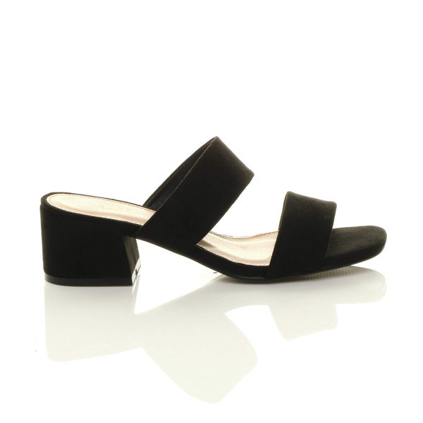 Ajvani Mid Block Heel Slip On Casual Flip Flop Strappy Mules Sandals - W4062