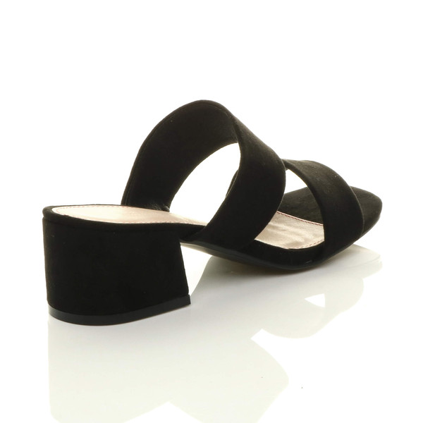 Ajvani Mid Block Heel Slip On Casual Flip Flop Strappy Mules Sandals - W4062